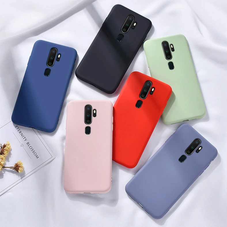 

Skin-friendly Case For OPPO A5 2020 Liquid Silicone Cases For OPPO A53 A52 A9 2020 Slim Soft TPU Microfiber Cover OPPO A5 2020