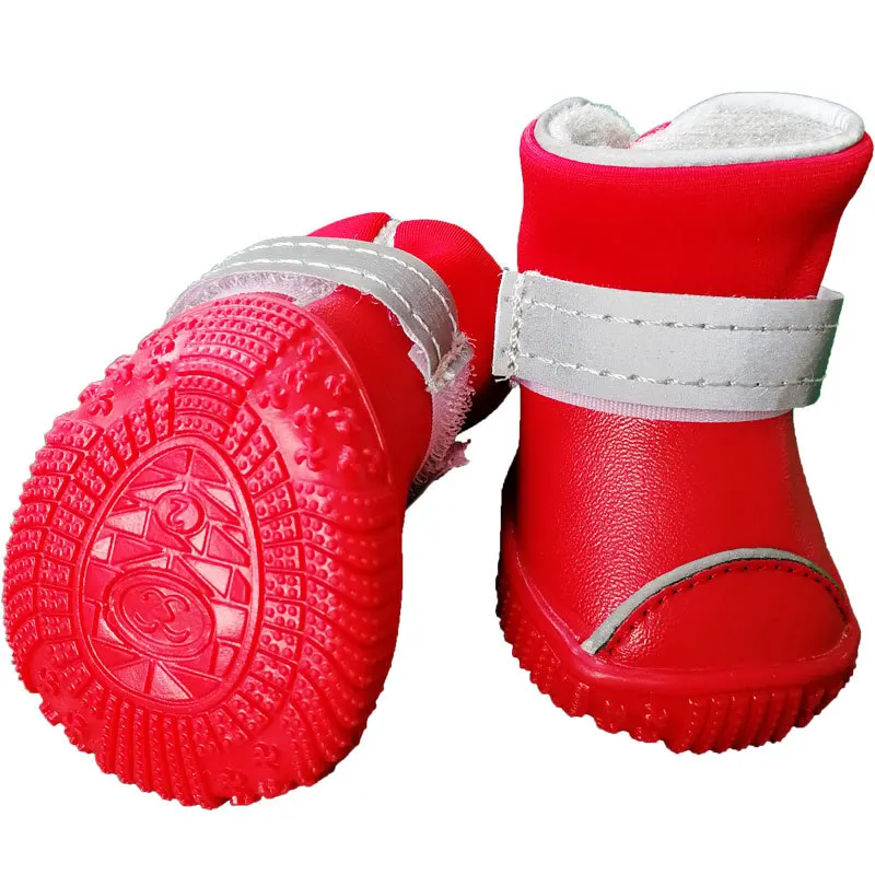 

Pet Dog Leather Rain Shoes Soft Waterproof Winter Warm Snow Boots Wear-resistant Non-Slip For Small Medium Dog Pet Accessories