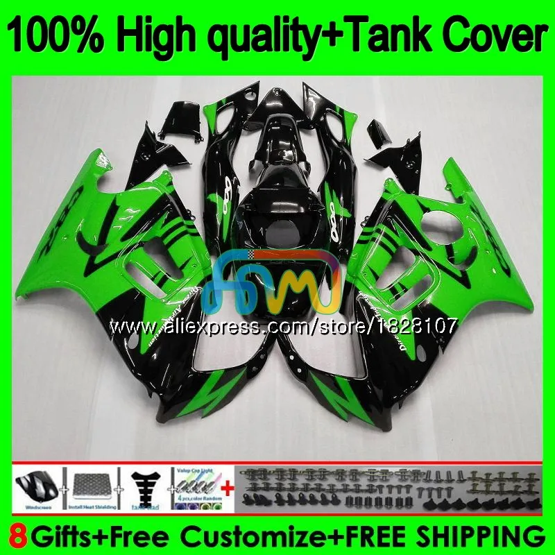 

+Tank Kit For HONDA CBR600FS CBR600F2 1991 1992 93 94 1BS.293 CBR600 Hot Green black F2 CBR 600 FS 600F2 91 92 1993 1994 Fairing
