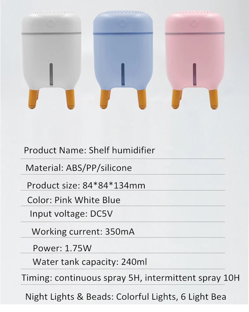 New Aroma Essential Oil Diffuser Shelf Humidifier 240ml Air Purifier LED Night Light USB Mini Fogger Car Air Freshener