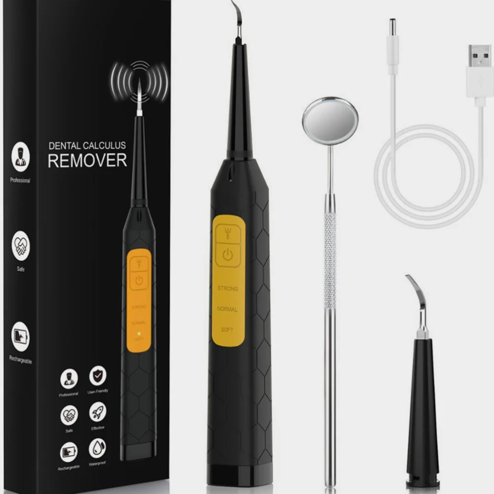 

1 Set of Waterproof Scaler Electric Teeth Cleaner Water Toothpick (Black)