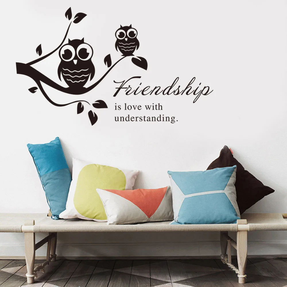 Совы на дереве детские наклейки стены украшения комнаты Съемный Детские для