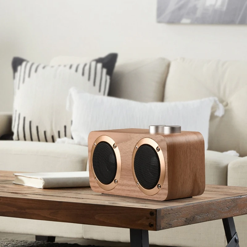 

Bluetooth Speaker, USB Desktop Wooden Wireless Bluetooth Portable Speaker ,Support High-Definition Sound and Bass