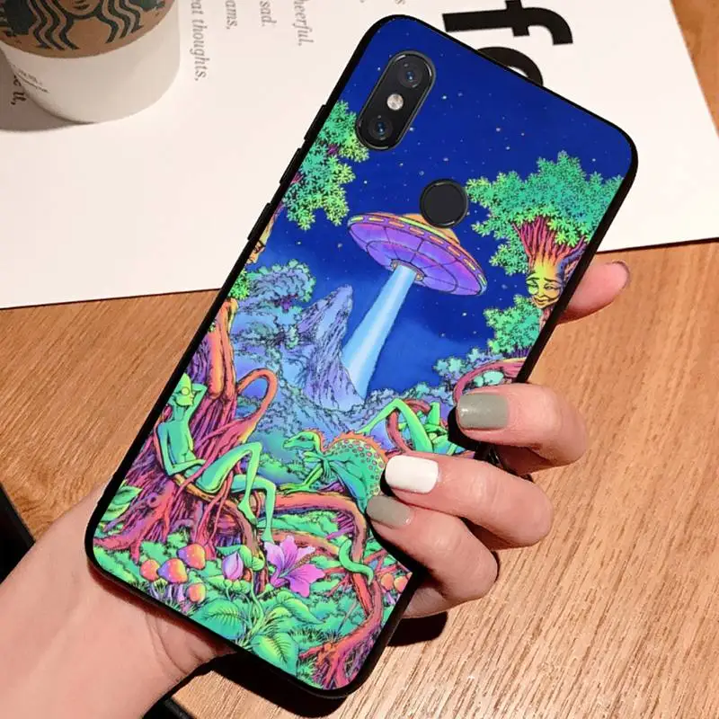 

Psychedelic Trippy Art patternhigh quality Phone Case shell For Xiaomi Redmi note 7 8 9 t k30 max3 9 s 10 pro lite
