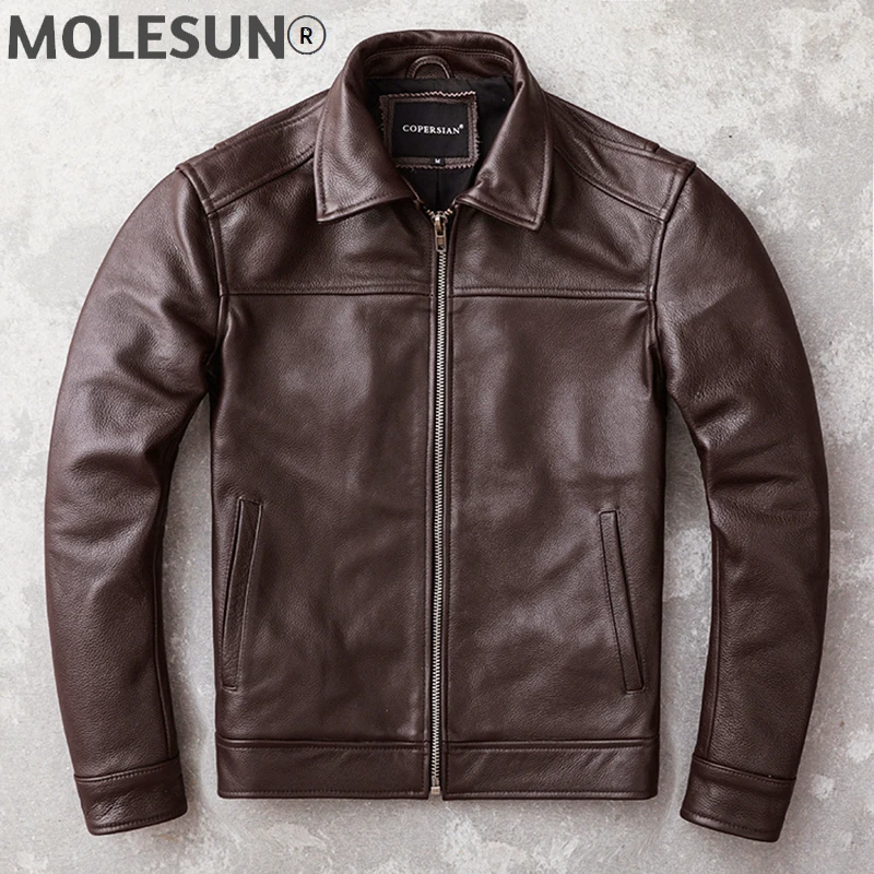

AKOOSUN 2021 New Top Men Clothing Men's Genuine Cowhide Leather Jacket 5XL Short Casual Autumn Coat Mens Ropa De Hombre LXR372