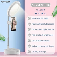 droclie foldable integrated ring light with stand mobile phone live support led makeup ring light selfie