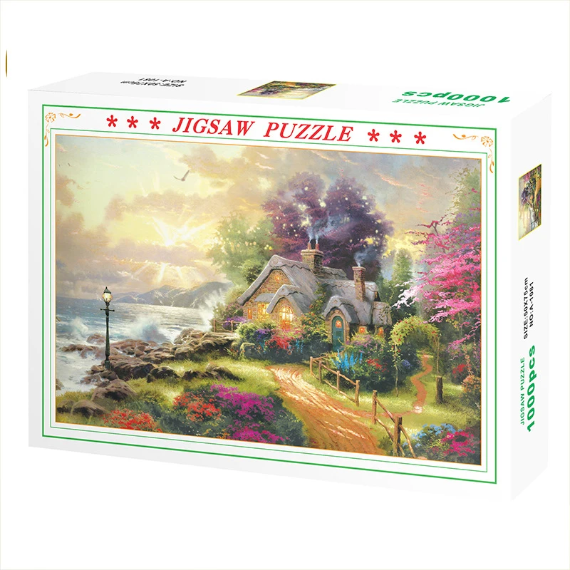 

1000 Pieces Jigsaw Puzzle Challenge Pop Fidget Toy Adults Brain Game ADHD Patience Pattern Paper Puzzle Party Christmas Gift