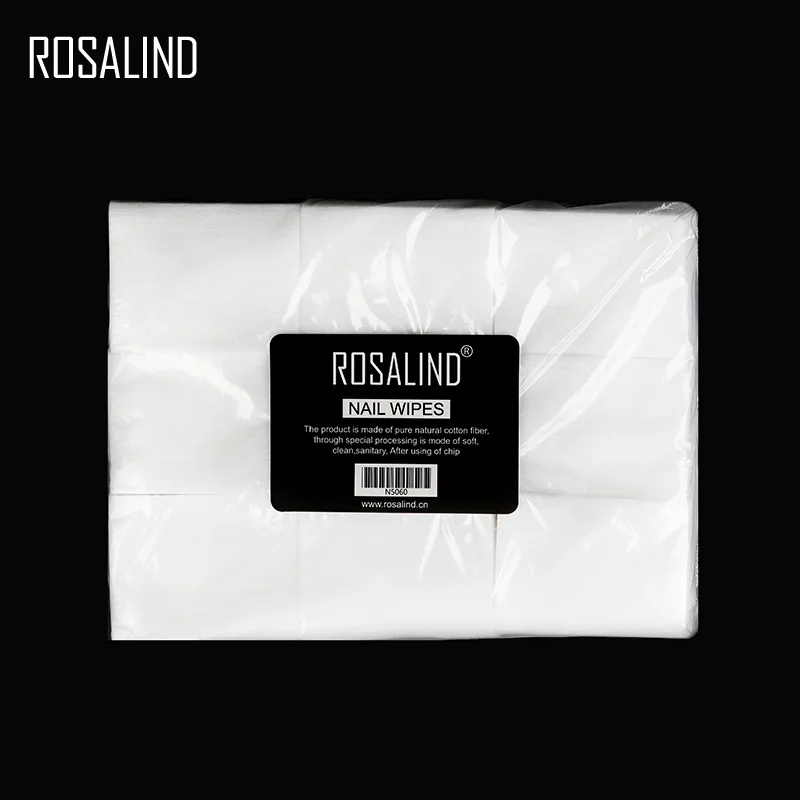 ROSALIND, 900 шт./лот, салфетки для снятия лака для ногтей, хлопок, без ворса, инструмент для маникюра, обезжиривающие салфетки, разгрузка, дизайн ногтей