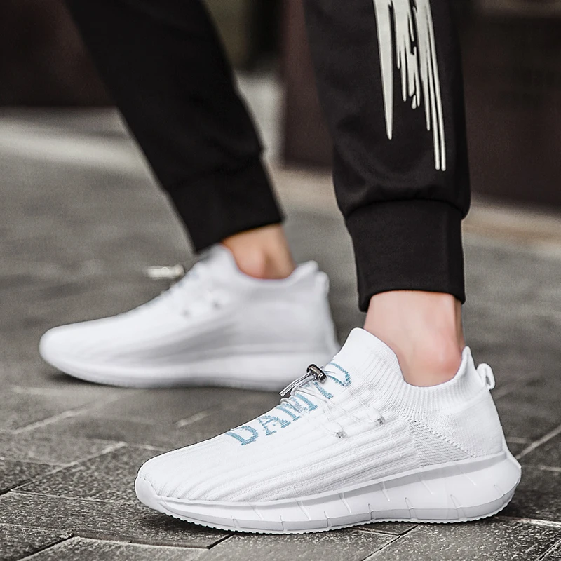 SMS Men Outdoor Running Shoes Breathable Comfortable Mesh Sneakers Lace-up Sport Shoes Men Lightweight Soft Shoes Plus Size