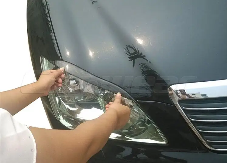 Задние Углеродные волокна Верхняя и нижняя накладки на фары для Toyota Crown 12th 2003-08 передняя фара корректировка бровей крышка аксессуары