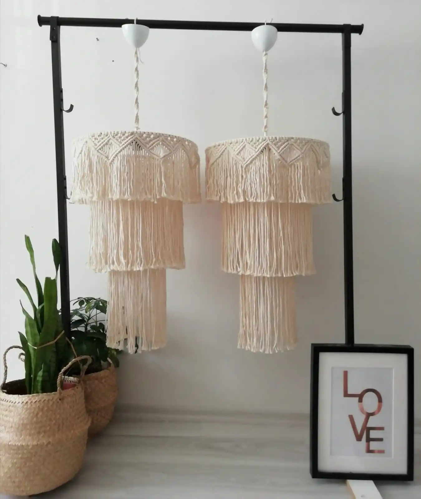 

Decorative Handmade Bohemian Macrame Chandeliers - Modern Macrame Chandelier - Handmade Lamp Shade - Bohemian