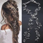 Женский свадебный аксессуар для волос, с жемчугом и кристаллами, головная повязка со стразами