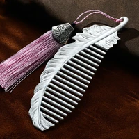 silver comb 999 pure silver feather comb sterling silver hair comb snowflake cooked silver comb gift to lover about 68g