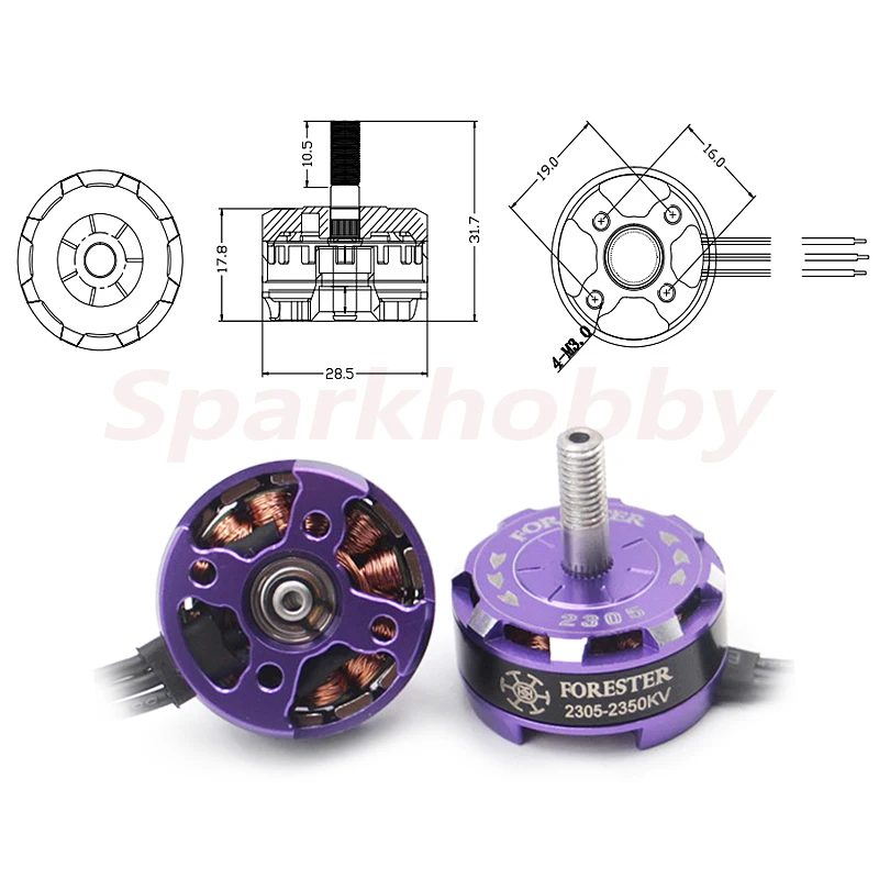 4 шт forester 2305 2350kv бесщеточный двигате
