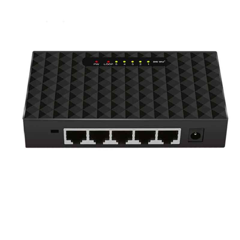 10/100M 5-портовый Ethernet-коммутатор сетевой коммутатор Soho черный