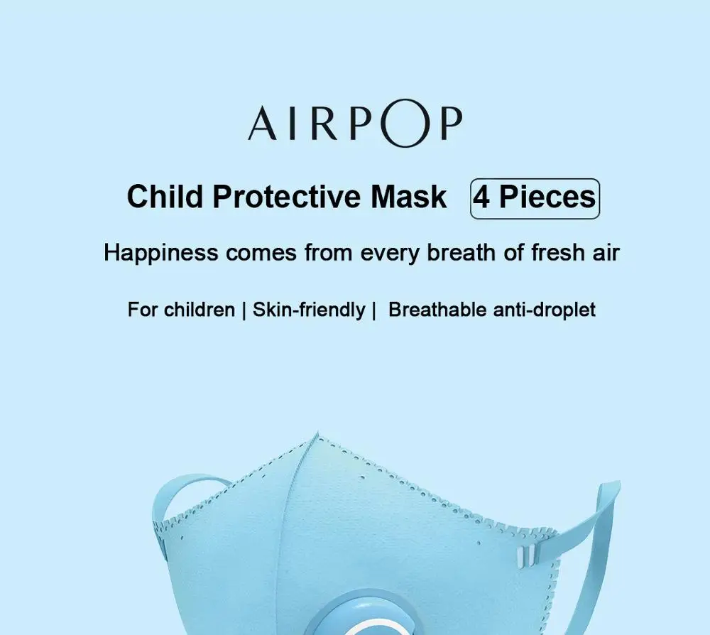 Xiaomi Airpop антидымчатая маска для лица детская мультяшная Милая дышащая с клапаном