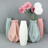 nordic style pink white imitation anti ceramic flower pot pe vase home ornament unbreakable container flower arrangement decor
