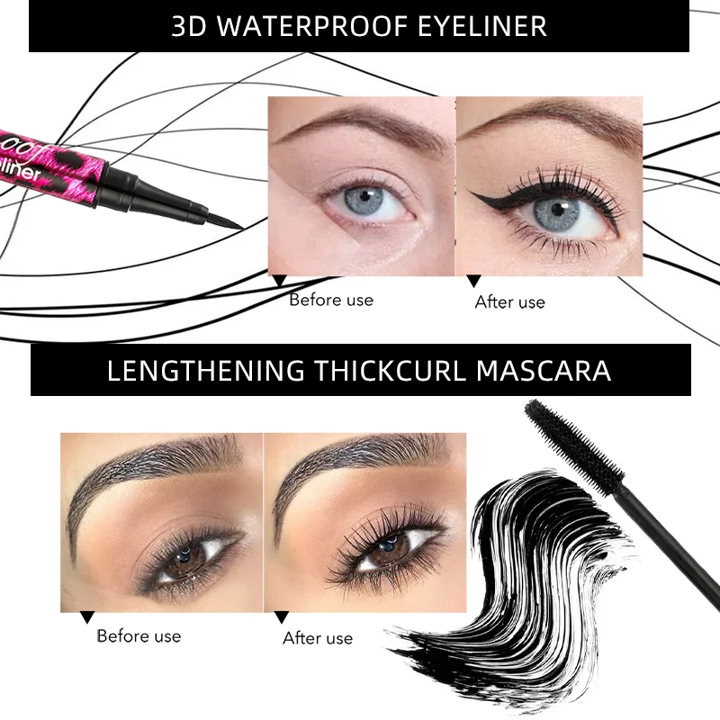4D Fiber Professional Mascara Long Eyelash Silicone Brush Curving Lengthening Waterproof Longlasting Makeup Eye Cosmetic |
