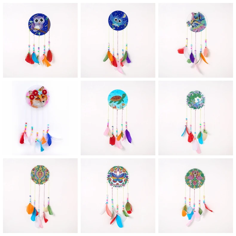 Алмазная 5D картина сделай сам подвеска в виде колокольчика ветра Ловец снов