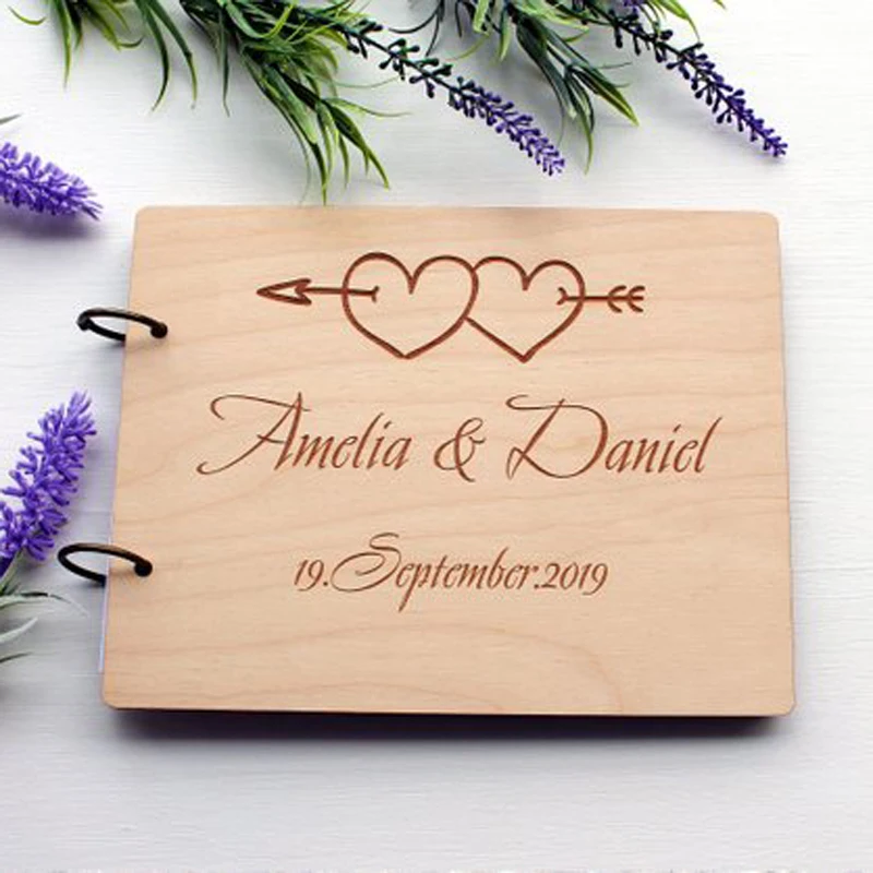 Свадебная Гостевая книга деревянный в деревенском стиле с принтом гостевая для