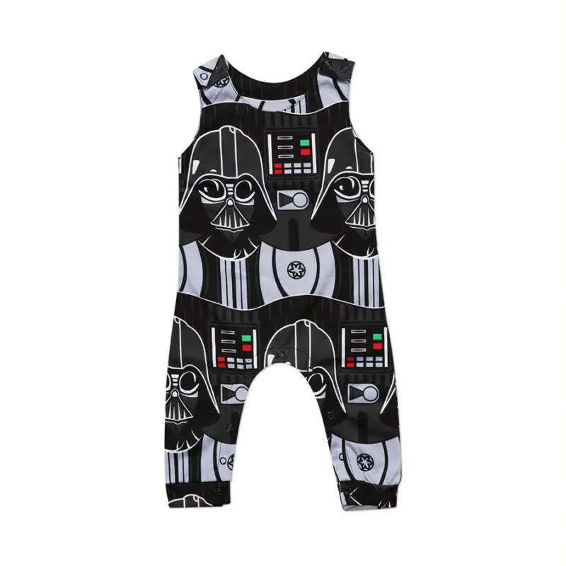 Newborn Kids Baby Boy Romper Star Wars Cartoon Sleeveless Jumpsuit Harem Pants Clothes Summer Outfit 0-3Y |