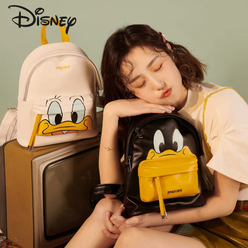 

Disney Co-branded Authentic Cartoon Donald Duck Lady Backpack Fashion Casual Multi-function Large-capacity Travel Backpack