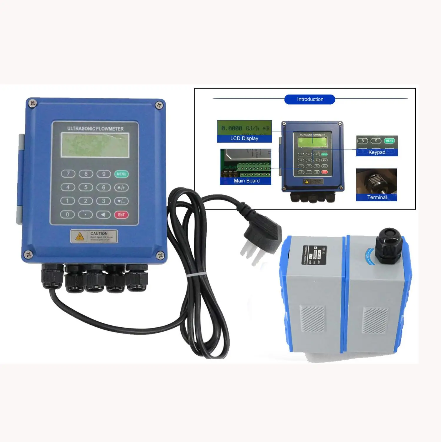 Портативный настенный ультразвуковой расходомер для измерения расхода меньшего