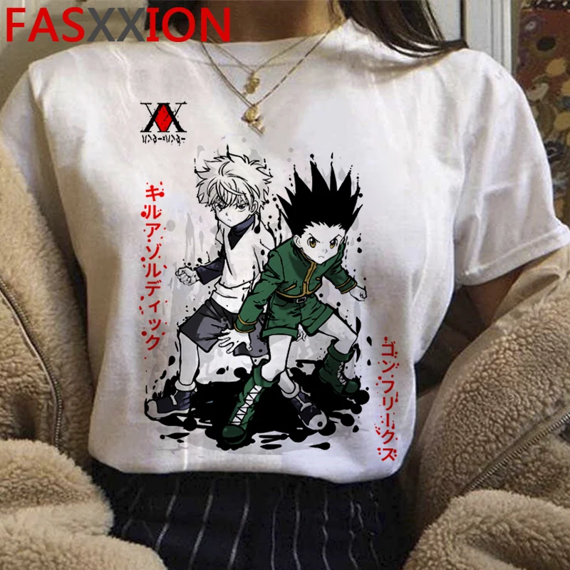 

Hunter x Hunter Killua Zoldyck Kurapika Hisoka Мужская футболка Харадзюку винтажная белая футболка одежда для пары гранж футболка kawaii