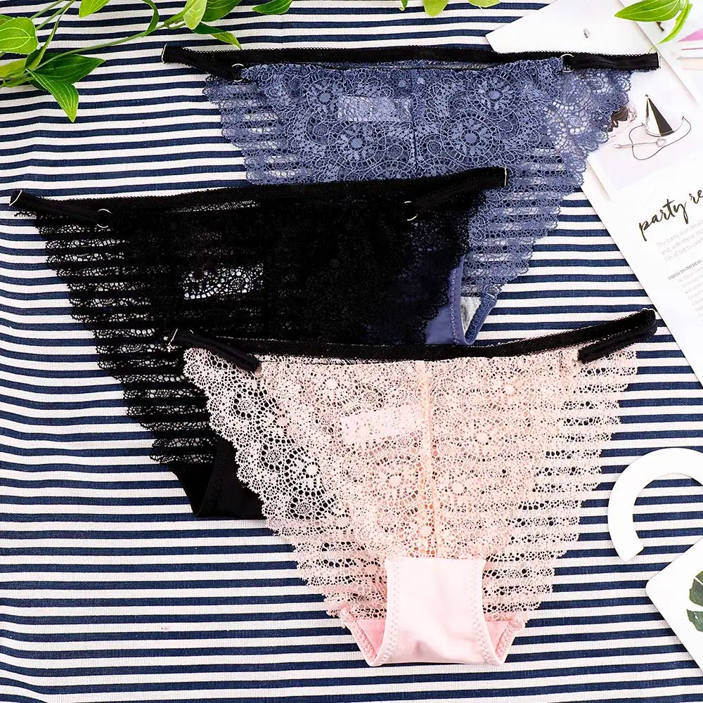 Кружевные трусики женские трусы с низкой талией Прозрачное нижнее белье