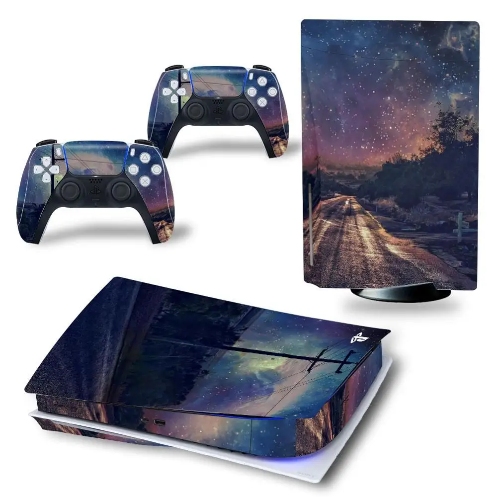 Звездные небеса для PS5 диск виниловая наклейка консоль + 2 контроллера Sony Playstation 5