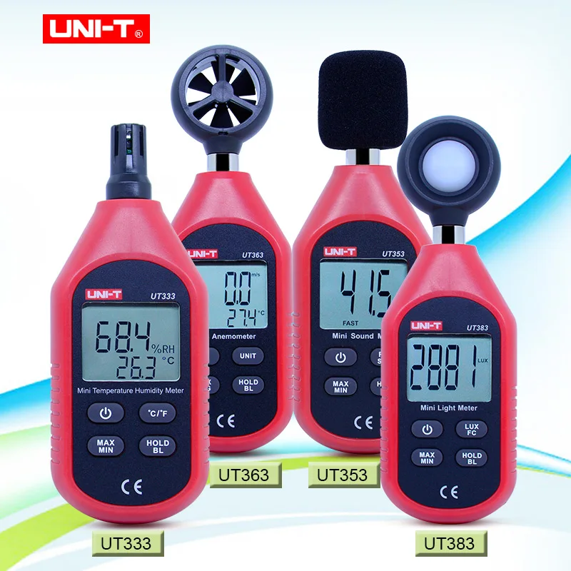 UNI T мини светильник метр Цифровой Люксметр UT333 UT353 UT363 UT383 цифровым термометром и