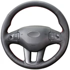 Ручная шитая натуральная кожа черного цвета чехол рулевого колеса автомобиля для Kia Sportage 3 2011 2012 2013 2014 2010 Kia Ceed Cee 'd 2011 2012