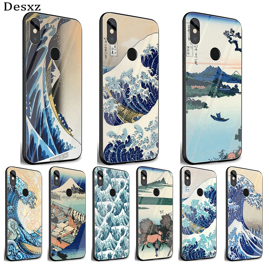 Чехол для мобильного телефона стекло Xiaomi Note F1 A1 A2 4X5X6X9 5 6 7 Pro Hokusai большая волна от