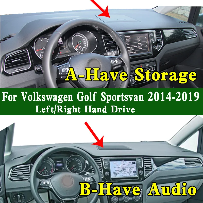 

For Volkswagen VW Golf Sportsvan 2014-2019 Dashmat Dashboard Cover Instrument Panel Sunscreen Protective Pad Dash Mat Ornaments