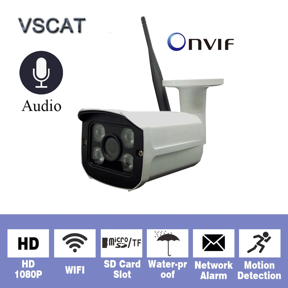 Ip камера HD 1080P 2MP/ 960P 1.3MP/ 720P 1MP Micro SD/TF карта Аудио Водонепроницаемая WiFi IP s Onvif P2P