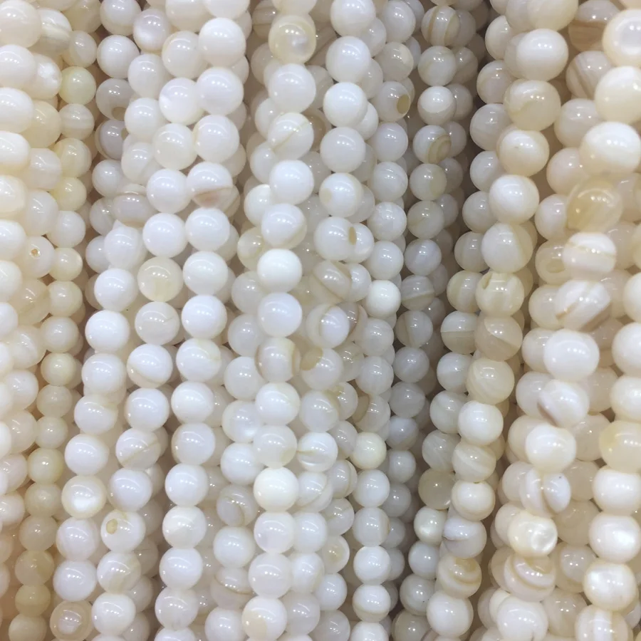 

Natural Stripes Pearl Shell Beads Mother of Pearl Freshwater Shell Round Beads For Jewelry Making DIY Charm Bracelet Necklace