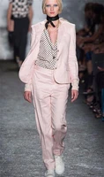 pink lady women suit spring autumn slim professional 2 pcs suit womens pantsuit custom made