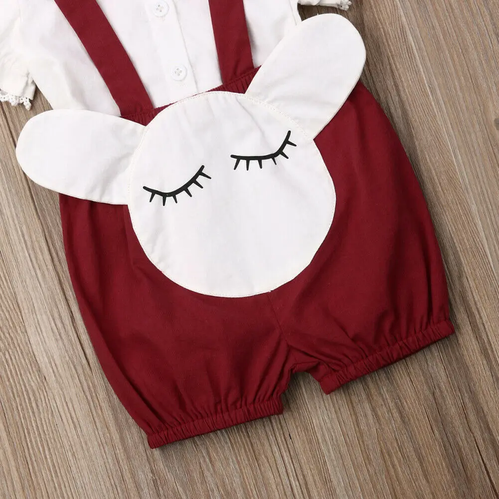 2 предмета Одежда для новорожденных девочек блузка с короткими рукавами белый