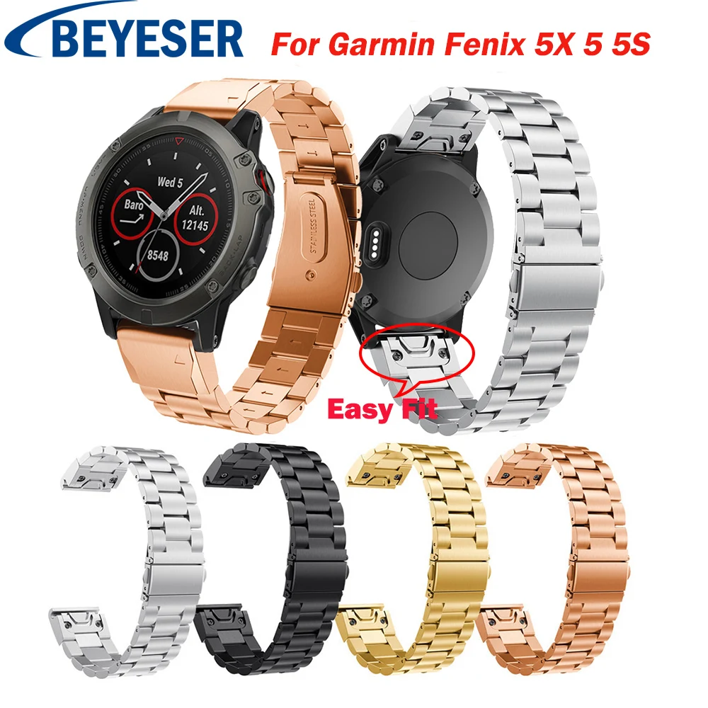 Ремешок для наручных часов Garmin Fenix 5X 5 5S 3 3HR D2 S60 браслет GPS быстрорежущая стальная