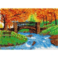 carpet crocheting canvas embroidery with pattern rug making kits crafts for adults landscape carpet kit with hook needlework