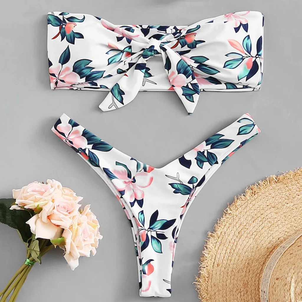 

Push Up Swimsuit Women Daisy Floral Print Bikini Set Two Piece Swimsuit Swimwear Bathing Suit Beachwear