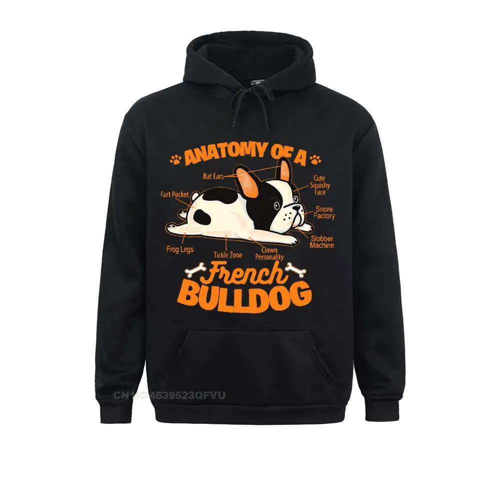 Men's Hoodie Anatomy Of A French Bulldog Funny Pet Frenchie Dog Funny Cotton Women Clothes Oversized