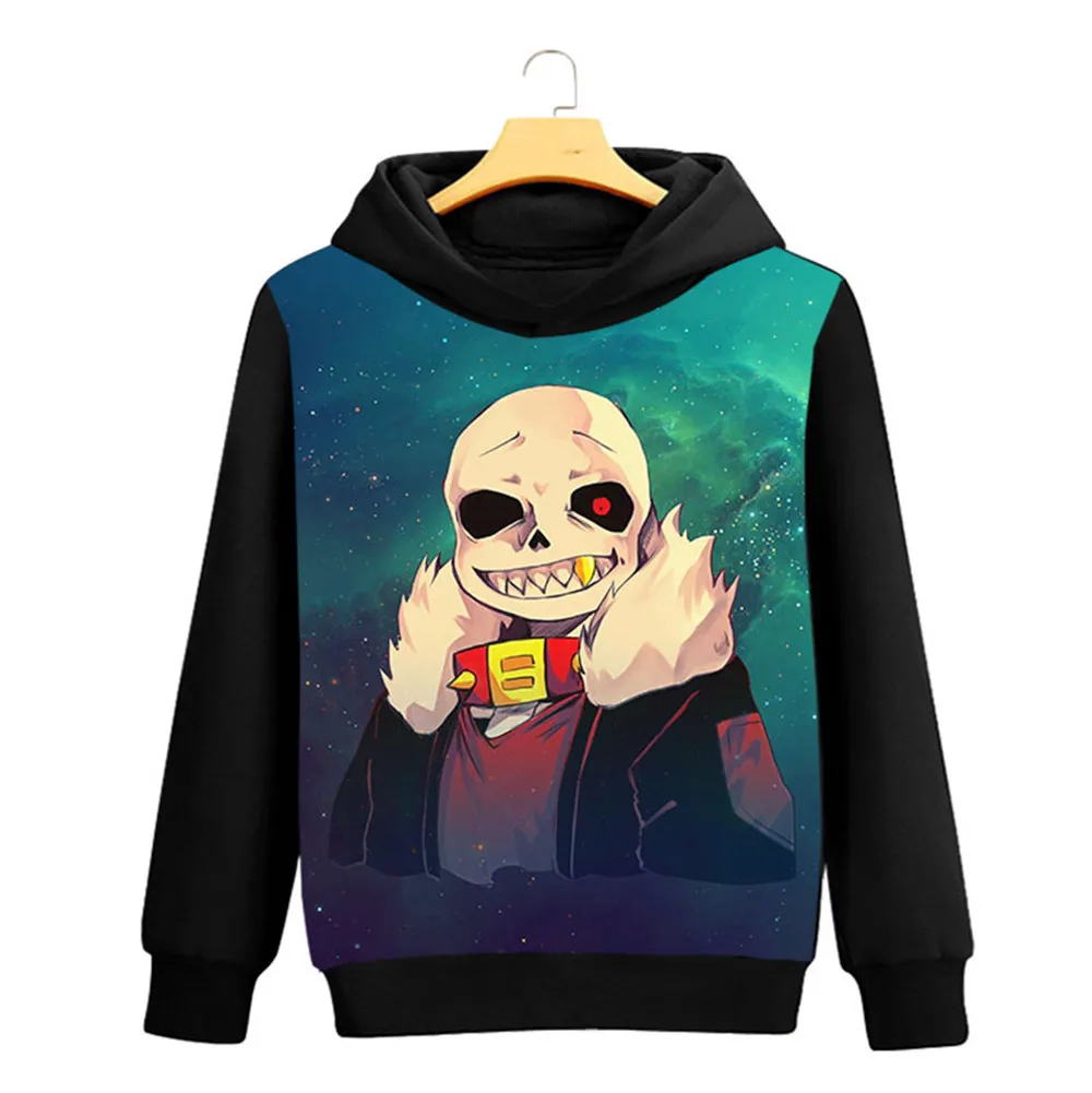 Косплей Аниме Undertale толстовки со скелетом 3D печать модные мужские женские