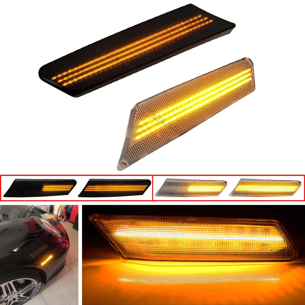 2X светодиодсветодиодный динамические поворотники боковые габаритные огни для