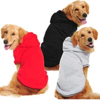 large pet dog hoodie keeps warm in autumn and winter plus velvet solid color sweatshirt sweatshirt 2021 hot sale pet dog jacket