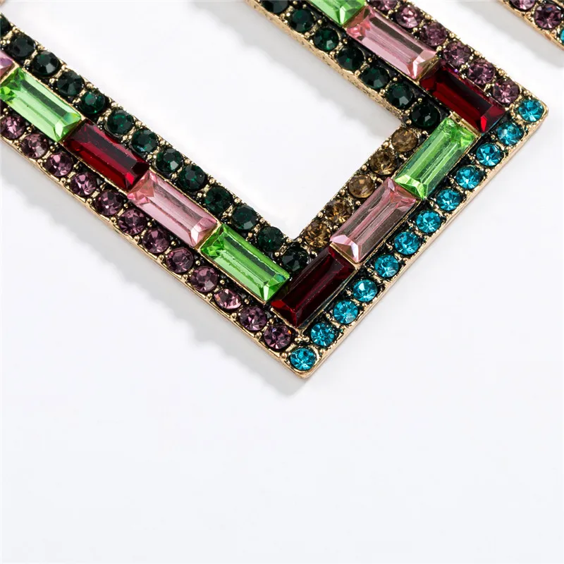 Модные серьги капли квадратной формы блестящие Женские аксессуары ювелирные