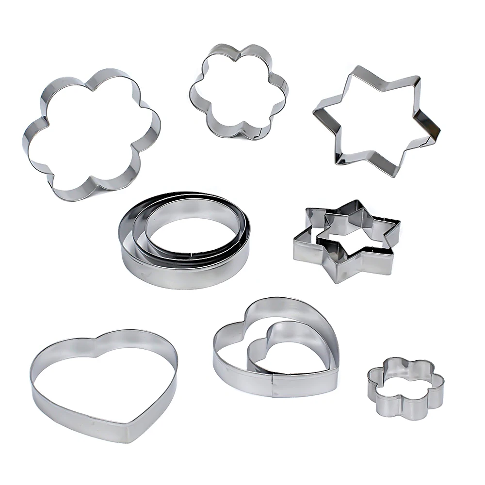 12 шт. в упаковке Нержавеющая сталь сердце звезда форма для торта печенья