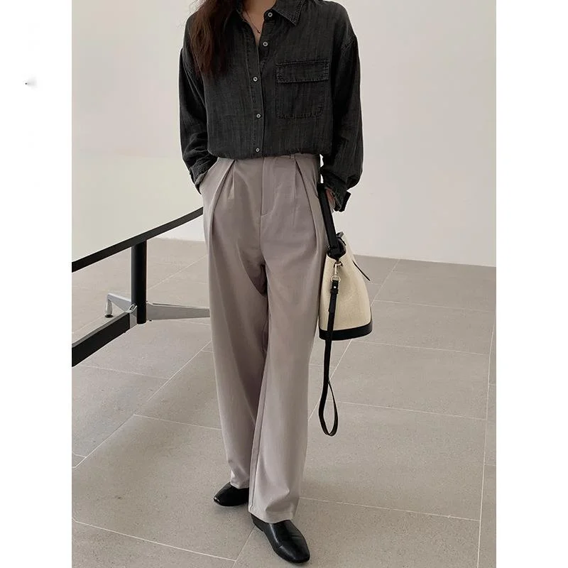

UMI MAO Spring Summer New Retro Denim Harajuku Shirt Blouse Women Tops Korean Mid-length Suit Collar Jacket Tide Ins Women