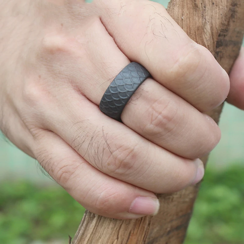 8 шт./компл. Силиконовое обручальное кольцо для мужчин в виде рыбьей чешуи без