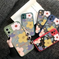 phone case for xiaomi note 10 lite pro beautiful flowers soft edge frosted transparent women full cover camera protect cover